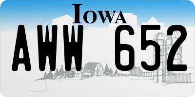 IA license plate AWW652
