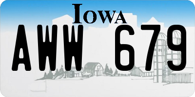 IA license plate AWW679