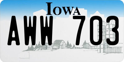 IA license plate AWW703