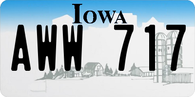 IA license plate AWW717