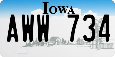 IA license plate AWW734