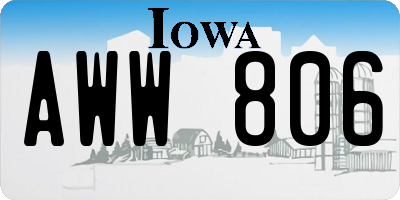 IA license plate AWW806