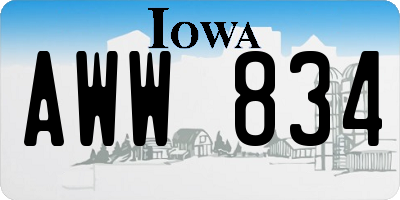 IA license plate AWW834