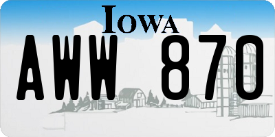 IA license plate AWW870
