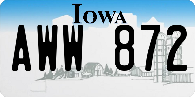 IA license plate AWW872