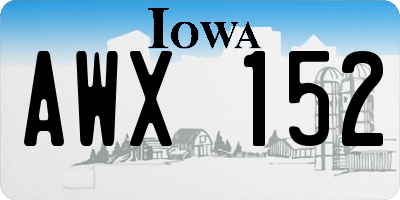 IA license plate AWX152