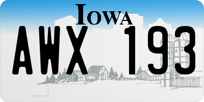 IA license plate AWX193