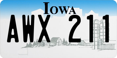 IA license plate AWX211