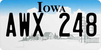 IA license plate AWX248