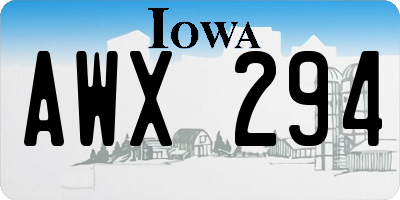 IA license plate AWX294
