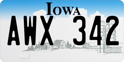 IA license plate AWX342
