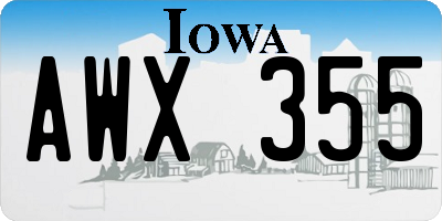 IA license plate AWX355