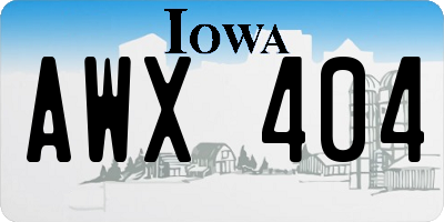 IA license plate AWX404