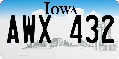 IA license plate AWX432