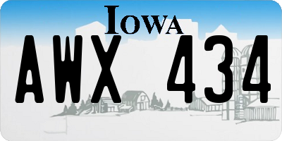 IA license plate AWX434