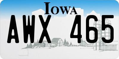 IA license plate AWX465