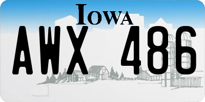 IA license plate AWX486