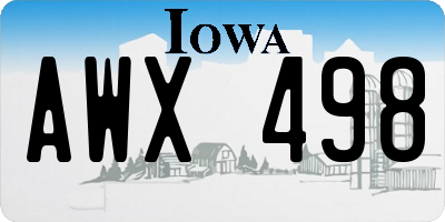 IA license plate AWX498