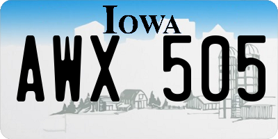 IA license plate AWX505