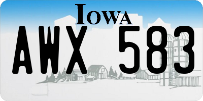 IA license plate AWX583