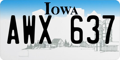 IA license plate AWX637