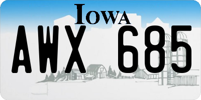 IA license plate AWX685