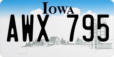 IA license plate AWX795