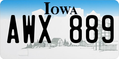IA license plate AWX889