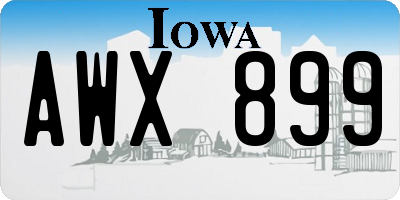 IA license plate AWX899