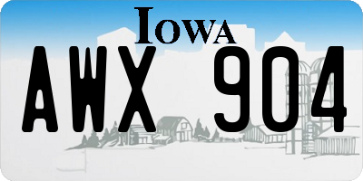 IA license plate AWX904