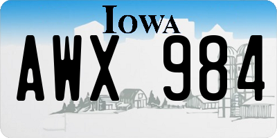 IA license plate AWX984
