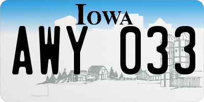 IA license plate AWY033