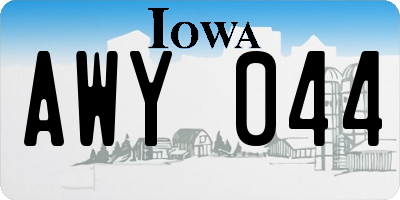 IA license plate AWY044
