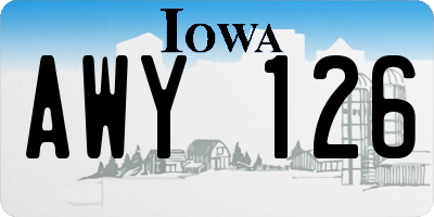 IA license plate AWY126