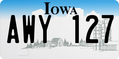 IA license plate AWY127