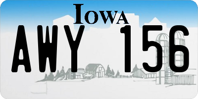 IA license plate AWY156