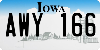 IA license plate AWY166