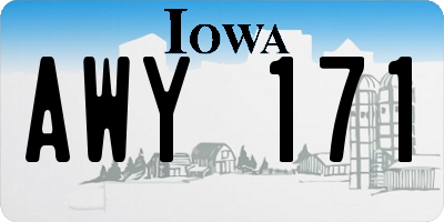 IA license plate AWY171