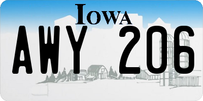 IA license plate AWY206