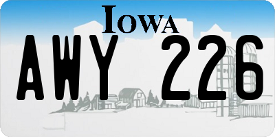 IA license plate AWY226