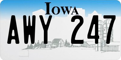 IA license plate AWY247