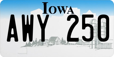 IA license plate AWY250
