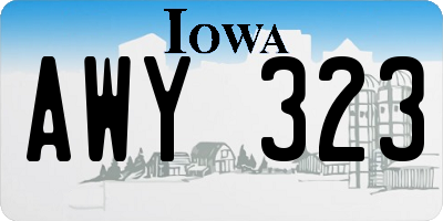 IA license plate AWY323