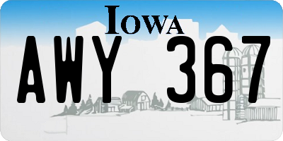 IA license plate AWY367