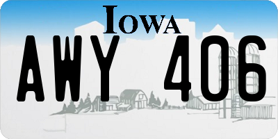 IA license plate AWY406