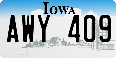 IA license plate AWY409