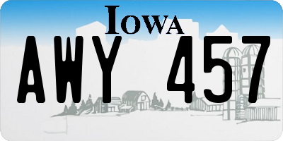 IA license plate AWY457