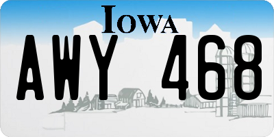 IA license plate AWY468