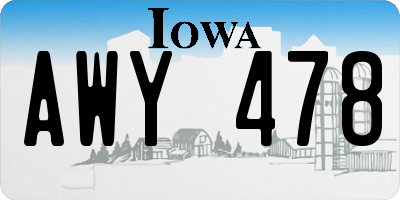 IA license plate AWY478