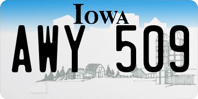 IA license plate AWY509